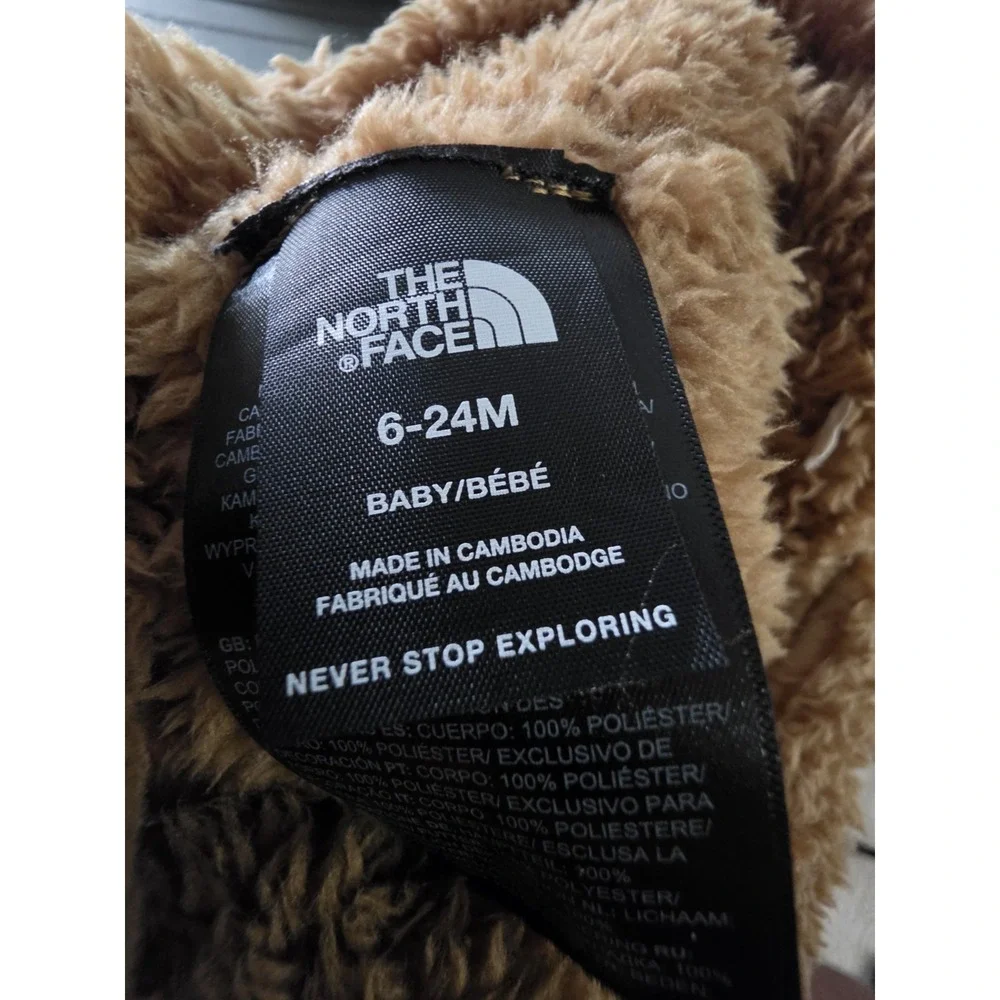 THE NORTH FACE BABY BEAR SUAVE OSO BEANIE TRAPPER HAT BROWN 6-24 MONTHS